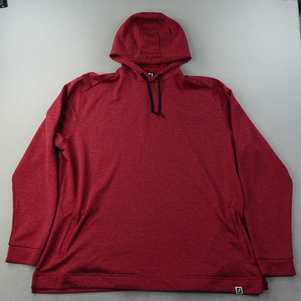 FootJoy Hoodie Mens 2XL Red Heather Performance Golf Stretch Athletic Pullover